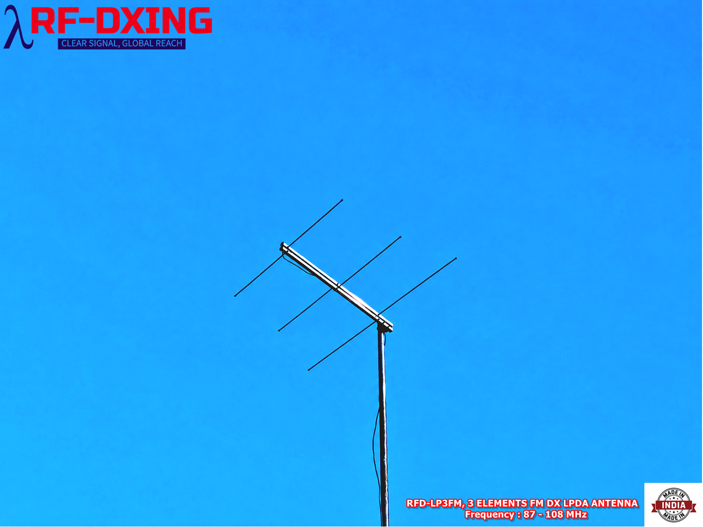RFD-LP3FM,3 Elements FM Dxing Log Periodic Antenna.