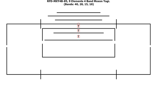 RFD-MXY4B-85, 4 Bands HF Moxon-Yagi for 40, 20, 15 and 10 m Band.