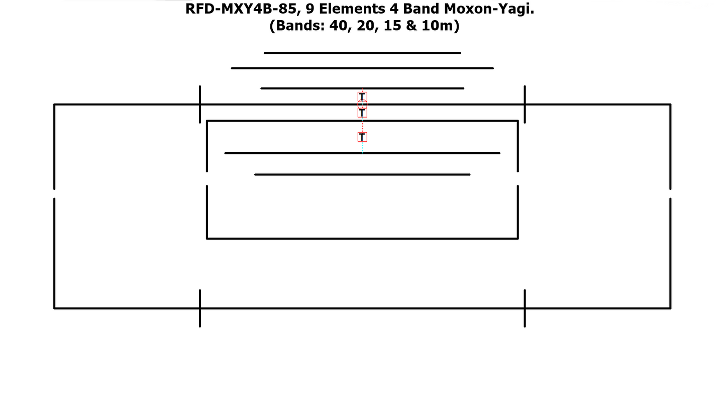 RFD-MXY4B-85, 4 Bands HF Moxon-Yagi for 40, 20, 15 and 10 m Band.
